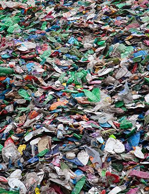 Post-consumer plastic bag opening